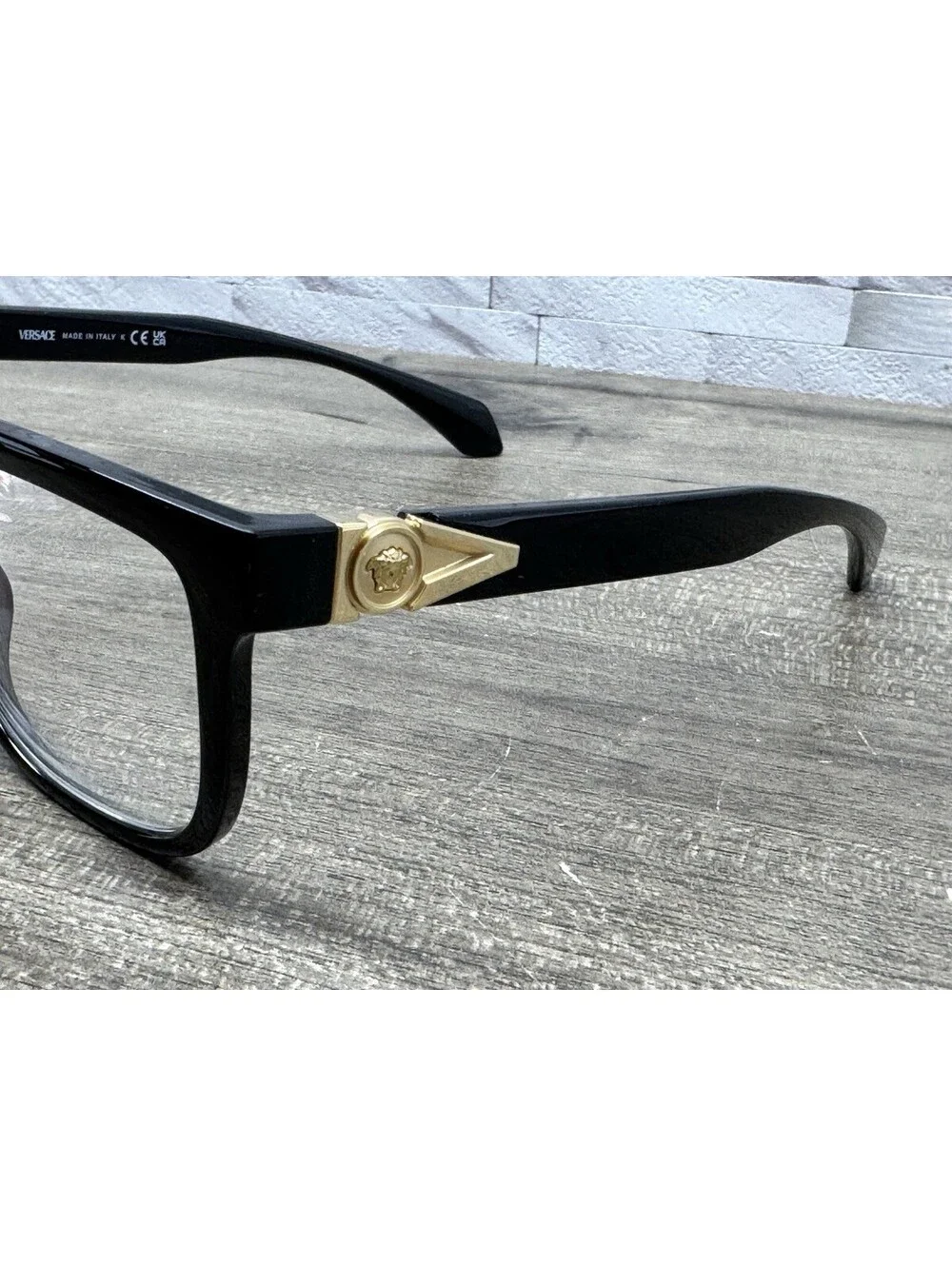 Versace Designer Eyeglasses 3377-U GB1 Black Square Full Rim Frames 55[]18-140
